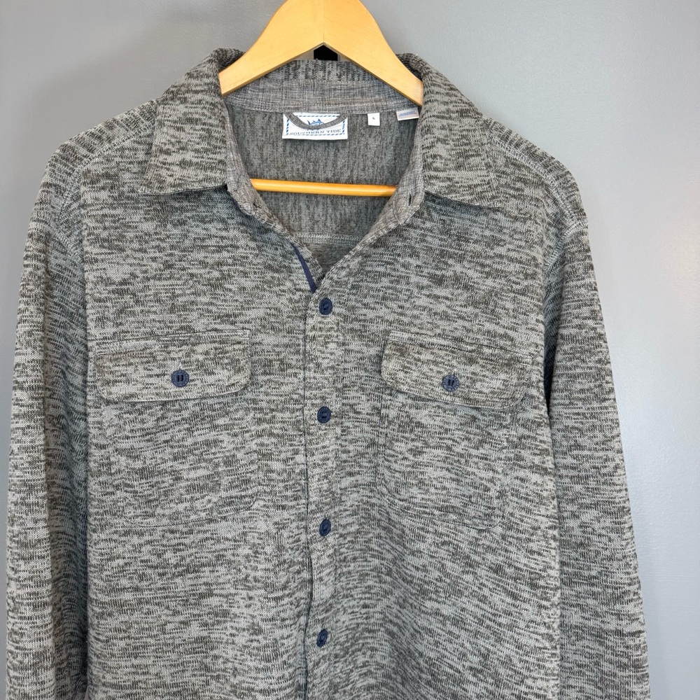 Southern Tide Mens‎ Large Gray Benjies Shacket Hybrid Work Jacket Outdoors Large